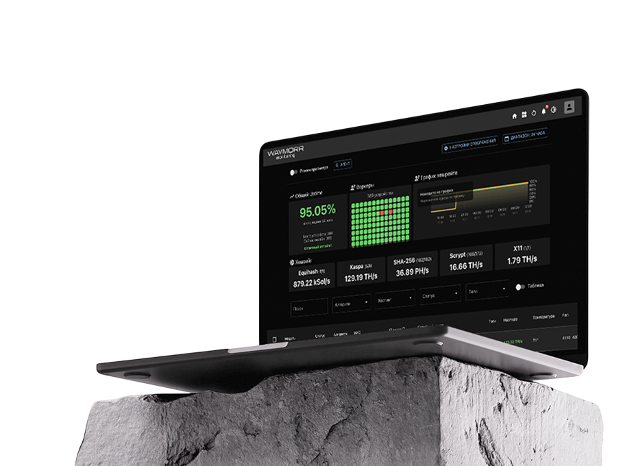 WAYMORR Monitoring interface displayed on a laptop